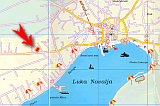 Mapa města Novalja